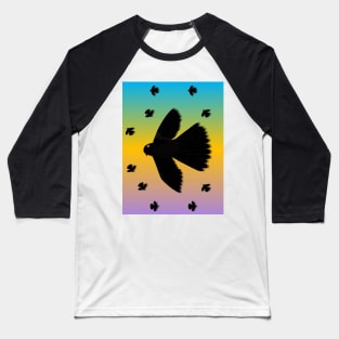 Pattern. Black Morph Fantail. New Zealand Bird Species Baseball T-Shirt